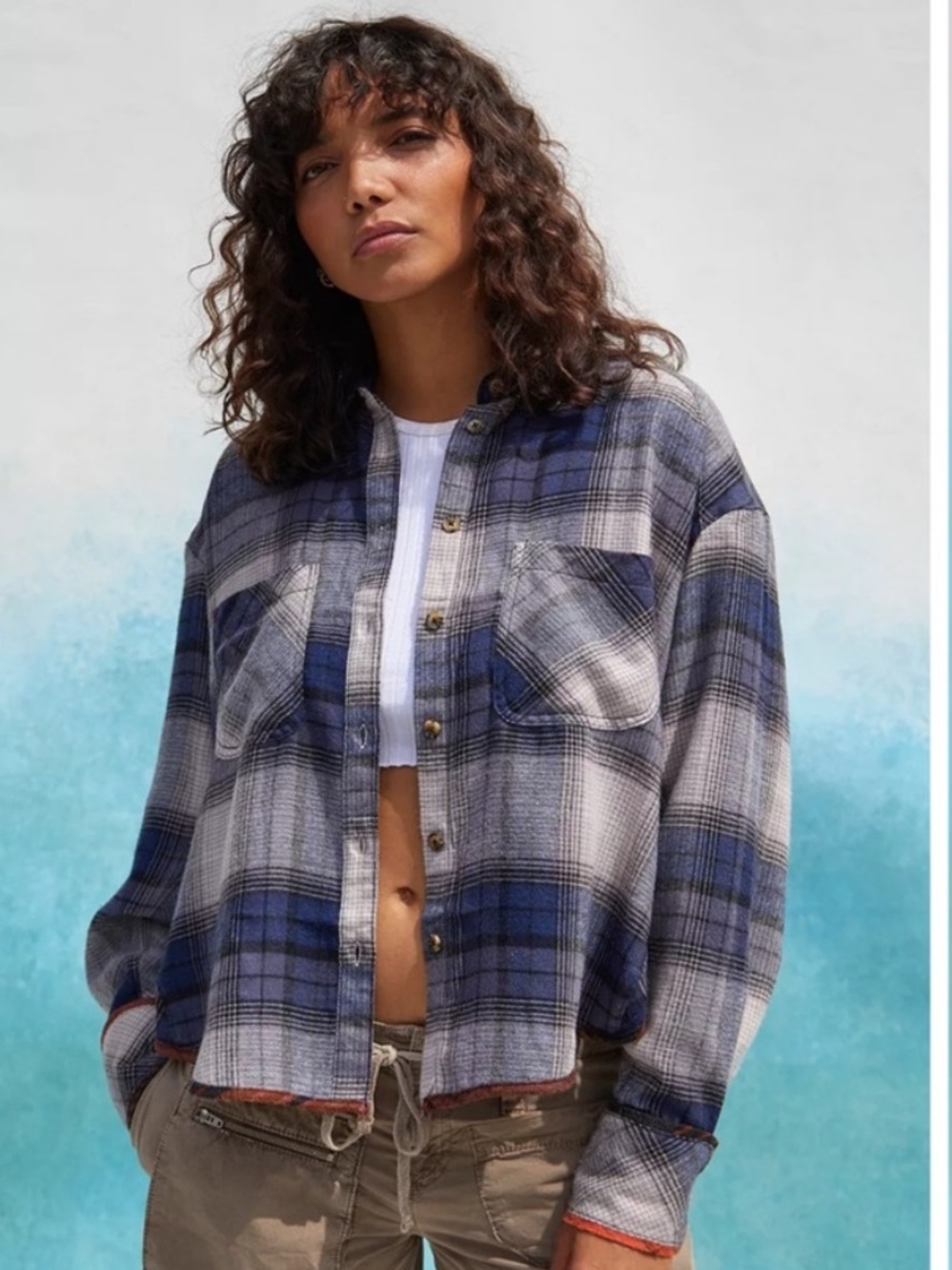 BDG Karl Drapey Flannel Shirt Size Small